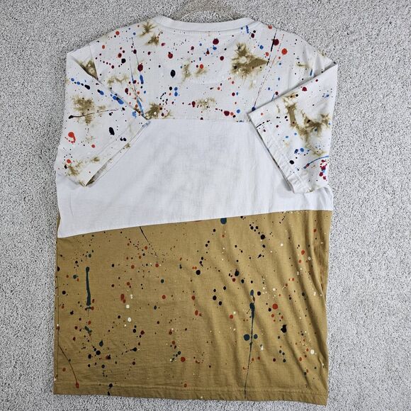 BORN FLY‎ Mens Paint Splatter T-Shirt Size XL Embroidered Logo 100% Cotton - Picture 2 of 9